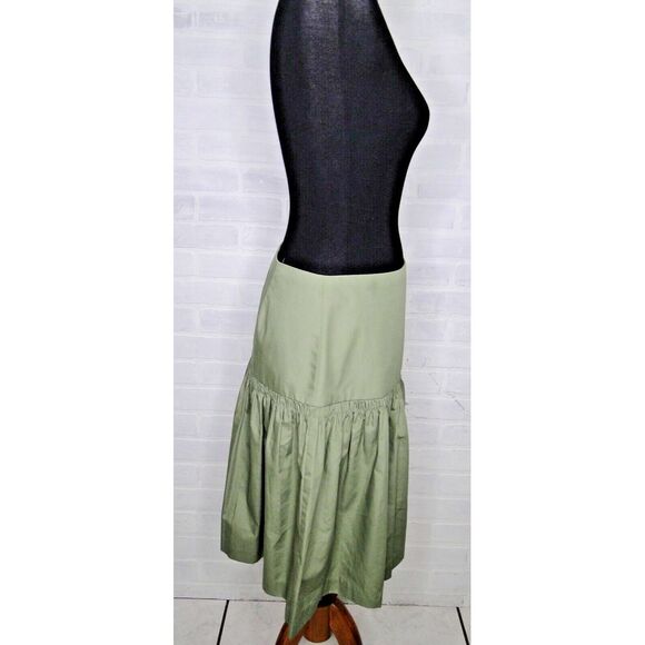 Vintage Y2k Spiegel Fit‎ To Flair Short Skirt Size 10 Olive Green Seamed 90s - Picture 4 of 5